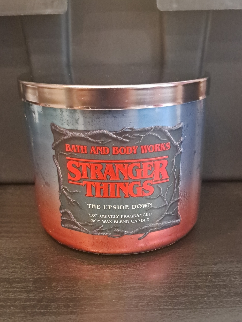 Bath & Body Works Stranger Things Candle in Red and Black Ombre
